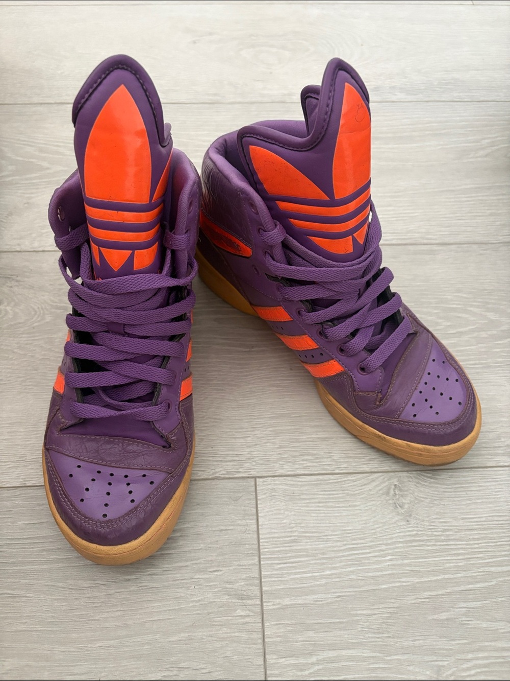 adidas Women's Purple and Orange High-Top Sneakers